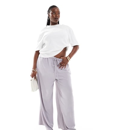 Dina twill vida byxor i grått