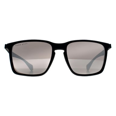 Hugo Boss Rectángulo Hombre Negro Gris Espejo BOSS 1114/S