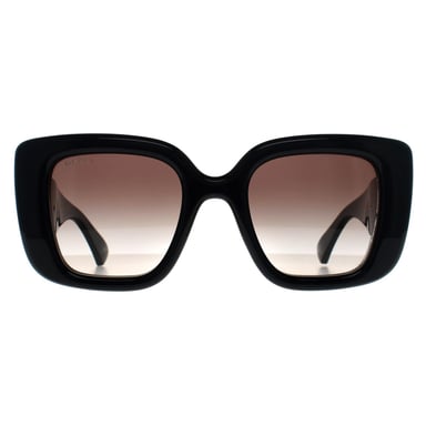 Gucci Cuadrado Mujer Negro Brillante Gris Gradiente GG1975S