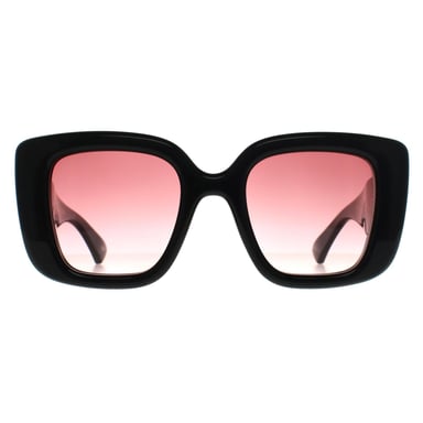 Gucci Cuadrado Mujer Negro Brillante Rojo Gradiente GG1975S
