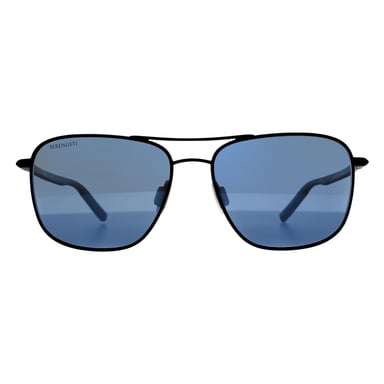 Serengeti Aviator Mens Matte Black Mineral Blue 555nm Polarized Spello