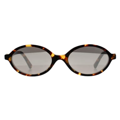 Miu Miu Oval Womens Honey Havana Light Grey Silver Mirror MU 04ZS