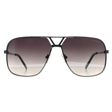 Guess Aviator Unisex Brillante Claro Niqueltin Humo Gris Gradiente GO00066