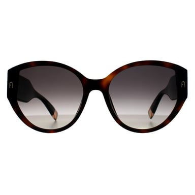 Furla Cat Eye Womens Shiny Dark Havana Smoke Grey Gradient SFU784