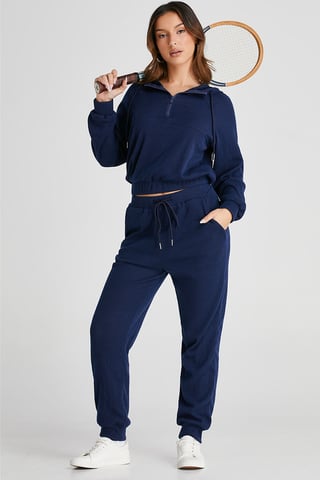 Conjunto de Jogger de Punto Acanalado con Capucha