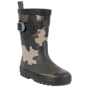 Trespass Childrens/Kids Puddle Wellington Boots (Green/Brown/Black Camo)