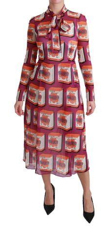 Vestido Midi de Seda Estampada