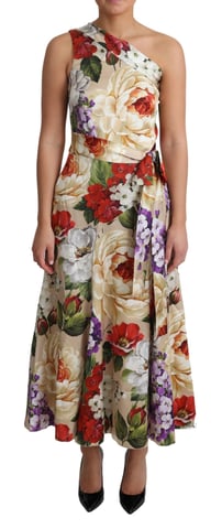 Vestido midi asimétrico con estampado floral