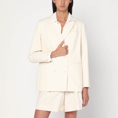 Chaqueta cruzada de algodón ecru