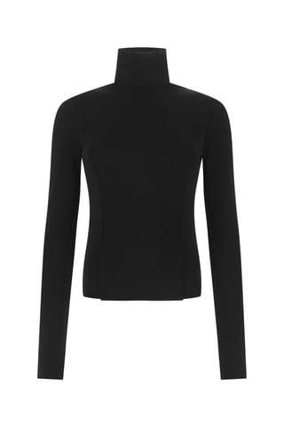 Top de Mezcla de Viscosa Negra elástica