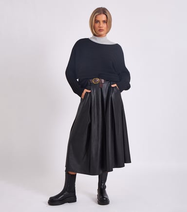 Jersey oversize de punto a rayas con mangas murciélago