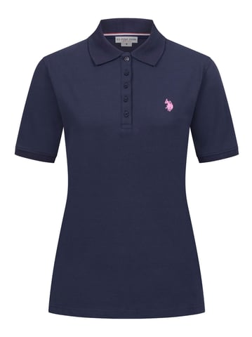 U.S. POLO ASSN. Camiseta polo femenina de manga corta hecha de elastano de algodón
