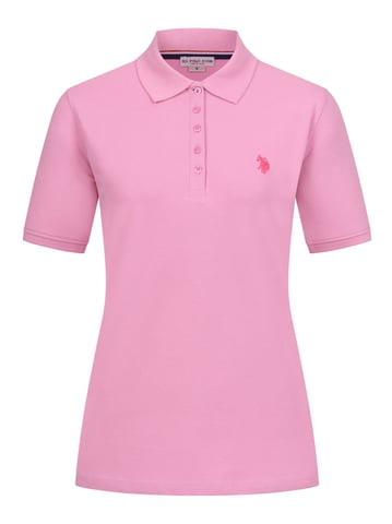 U.S. POLO ASSN. Camiseta polo femenina de manga corta hecha de elastano de algodón