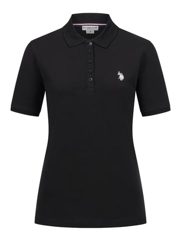 U.S. POLO ASSN. Camiseta polo femenina de manga corta hecha de elastano de algodón