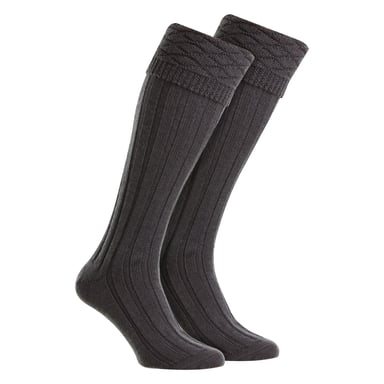 Calcetines de Lana Premium para Hombre con Patrón de Diamante hasta la Rodilla y Puño Dobrado