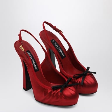 Zapatos de Tacón de Satén Rojo