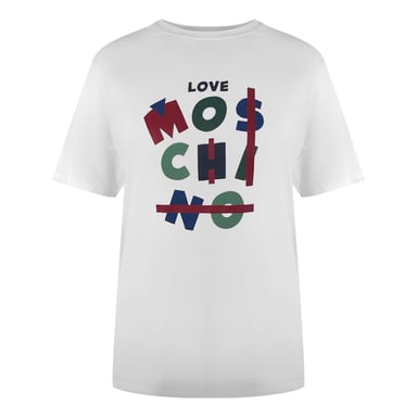 Camiseta Blanca Con El Logotipo De Love Moschino