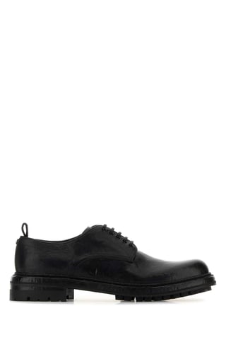 Zapatos de cordones de cuero negro