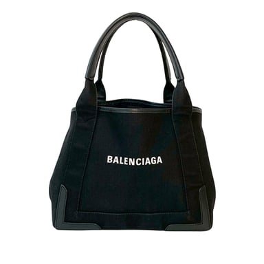 Bolso Cabas de Lona Azul Marino de Segunda Mano S