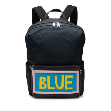 Mochila Azul de Nylon de Segunda Mano