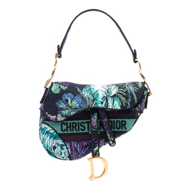 Bolso de silla bordado floral de lona de segunda mano