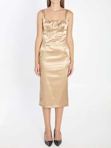Vestido Largo de Satén Elástico