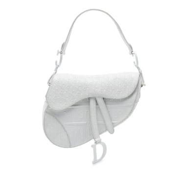 Bolso de Montura de Piel de Novillo Estampada en Oblicuo de Segunda Mano