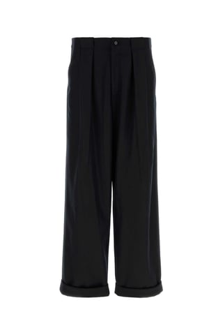Pantalón de lana negro de pierna ancha
