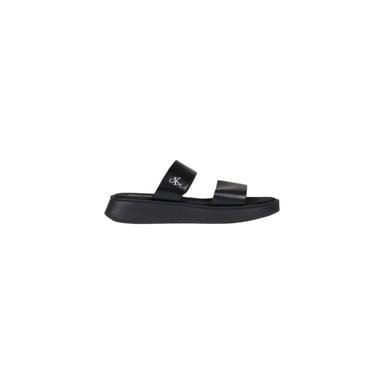 Sandalias Planas de Cuero Negras de Calvin Klein Jeans