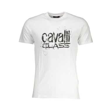 Camiseta de Hombre de Algodón Cavalli Class Bianco
