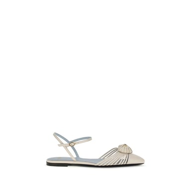 Sandalias Planas Bos Taurus de Cuero de Ternera Beige Valentino Garavani