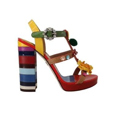 Sandalias de Plataforma de Algodón Multicolor Dolce & Gabbana