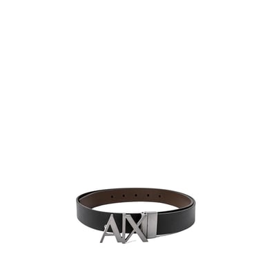 Cinturón Regular de Cuero Negro Armani Exchange