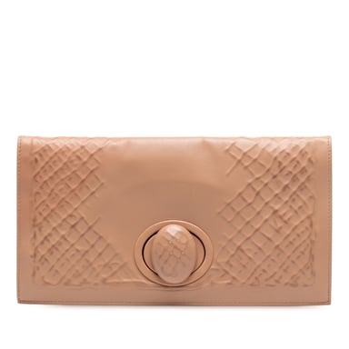 Clutch de giro con relieve intrecciato de napa de segunda mano