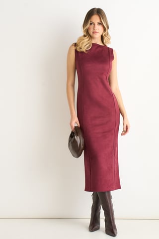 Vestido lápiz de imitación de ante de Mulberry
