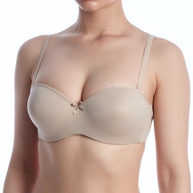 Sostén sin tirantes tipo capri con realce para mujer