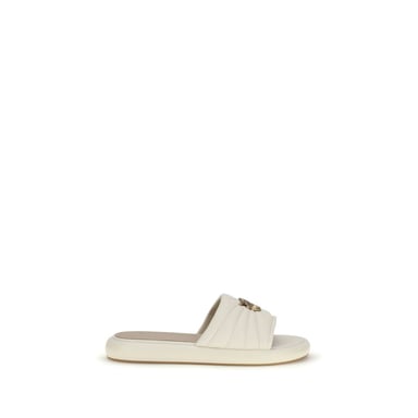 Sandalias Planas de Cuero de Ternera Beige PINKO Bos Taurus