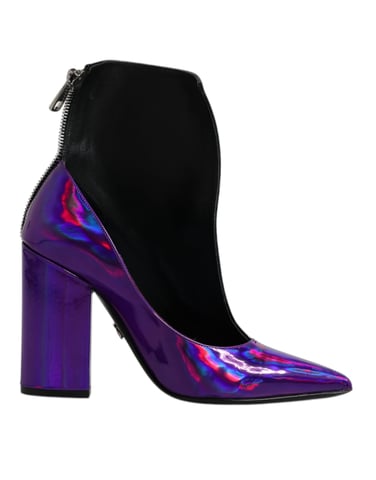 Botines negros púrpuras de punta de Dolce & Gabbana