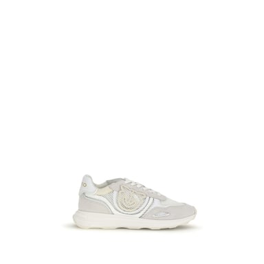 Zapatillas deportivas de cuero de ternera blanca PINKO