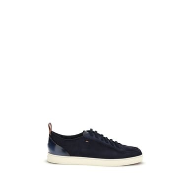 Zapatillas bajas Santoni de cuero de ternera azul Bos Taurus