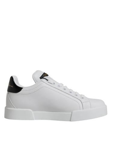 Zapatillas Clásicas de Cuero Blanco Dolce & Gabbana de Corte Bajo