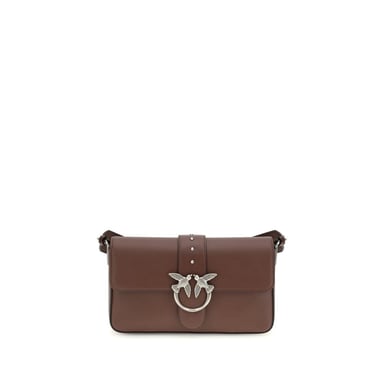 Bolso de Hombro de Cuero Marrón PINKO