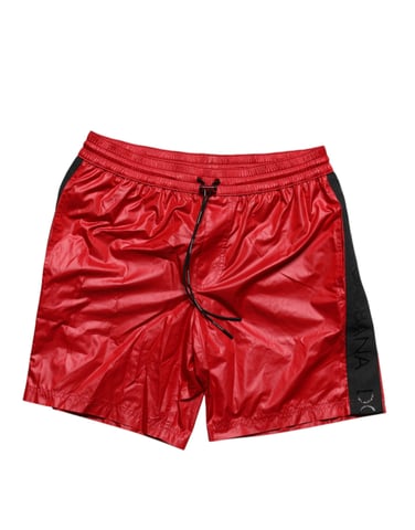 Shorts de playa de poliéster rojos Dolce & Gabbana 2 piezas de baño