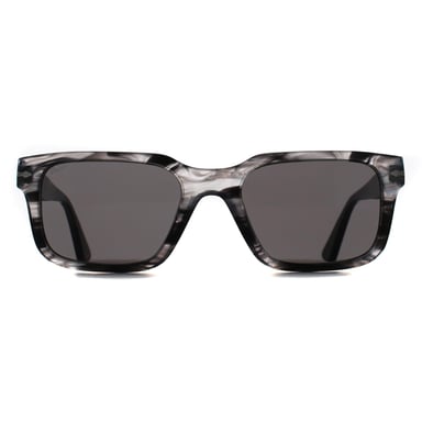 Persol PO3272S 1238B1 a rayas negro y gris gafas de sol gris oscuro