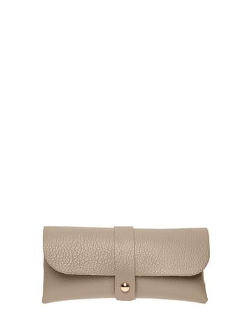 Roberta M Beige Cuero estuche para gafas de sol