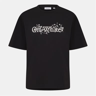 Camiseta de manga corta de cuello redondo para hombre Off White Flower en negro y blanco