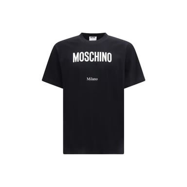 Camiseta de Algodón Negra Moschino