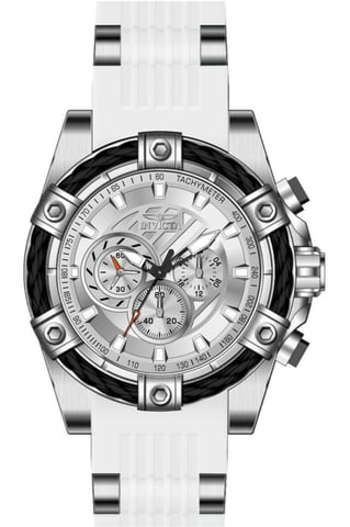 Invicta Bolt 50601 Reloj de Hombre - Movimiento de Cuarzo - Acero Inoxidable con Esfera Plateada - 52 mm
