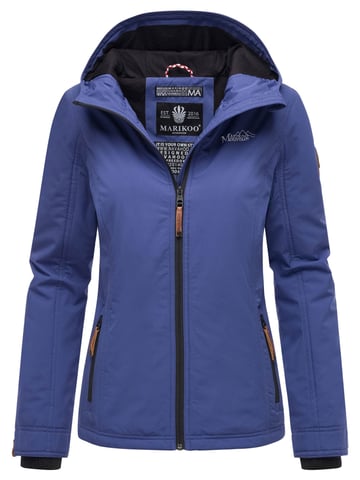Marikoo Chaqueta ligera entretiempo mujer resistente al agua y al viento con capucha blue violet
