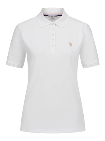 U.S. POLO ASSN. Camiseta polo femenina de manga corta hecha de elastano de algodón